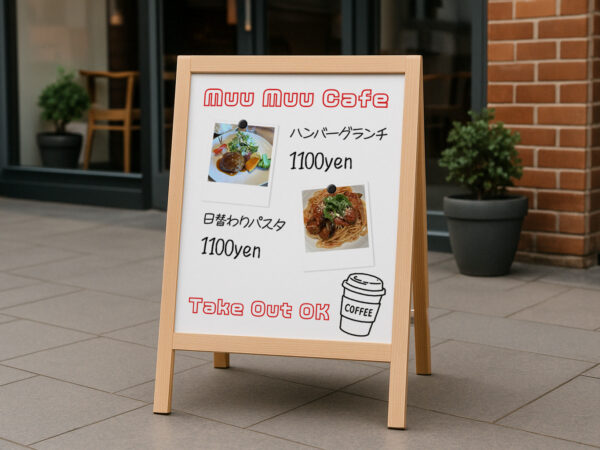 書き換えできるスタンド看板に