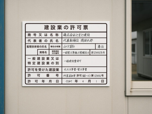 工事現場等での掲示用に